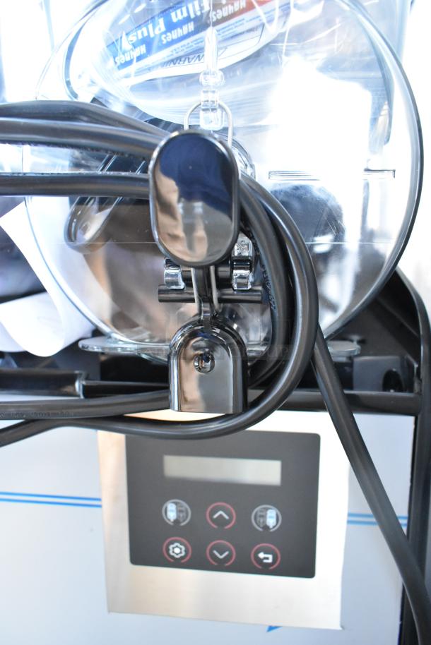 Brand new Narvon 378NSSM2 double 3.2-gallon granita machine, 115 volts, minor cosmetic scratches, clear display panel.