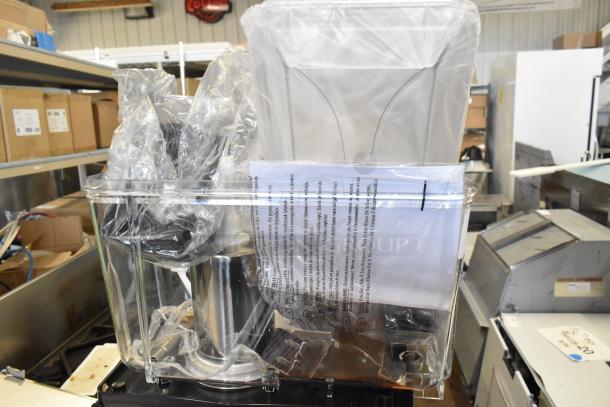 Brand new 2024 Carnival King COLDREAM 1M beverage dispenser with 3-gallon bowl. Metal, 115V, 1 phase. Scratch and dent.