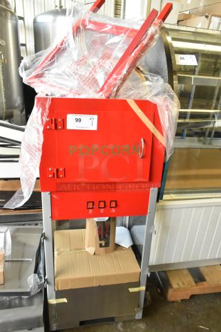 BRAND NEW SCRATCH AND DENT! 2024 Carnival King 382PM1360 Metal Commercial 12 oz. Commercial Popcorn Machine / Popper. 120 Volts, 1 Phase. - Item #1226621