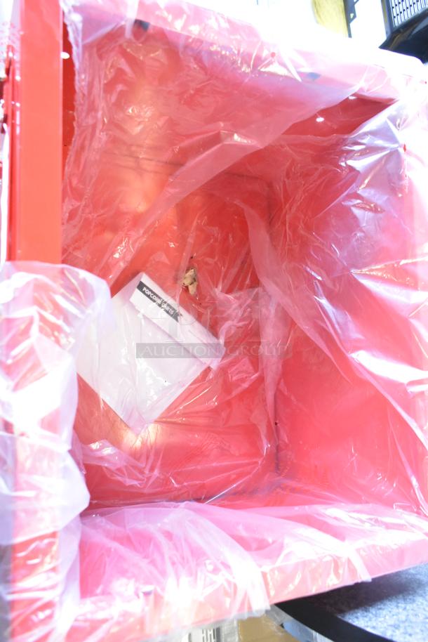 Carnival King 382PM1360 popcorn machine, new condition, scratch and dent sale. Features metal construction and 12 oz popper.