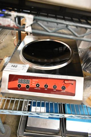 BRAND NEW SCRATCH AND DENT! 2025 Avantco 177IWC35 Stainless Steel Commercial Countertop Wok Induction Range / Cooker. 208-240 Volts, 1 Phase. - Item #1226624