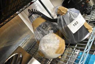 Brand new Hanson Heat Lamps 400-RET-BK, retractable cord, ceiling mount, black finish. Model 400-RET-BK-120V. Packaging intact.