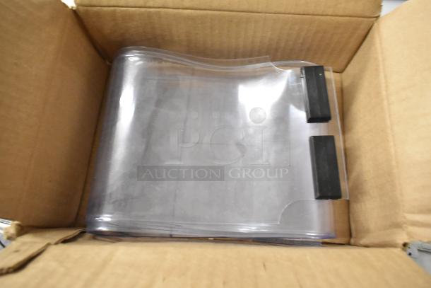 Box containing brand new Kason items, including caulk, door handle, and hex foot insert. Items with scratch and dent condition.