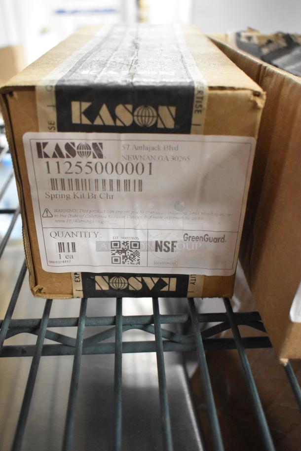 Box labeled "Kason 11255000001," containing spring kit, GreenGuard and NSF certified. Part of a 6-item scratch and dent lot.