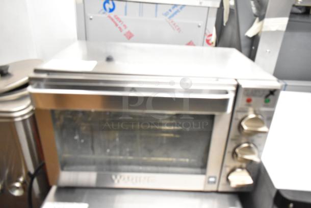 Brand new 2023 Waring WCO250X stainless steel convection oven, quarter size, 120V, scratch and dent condition.