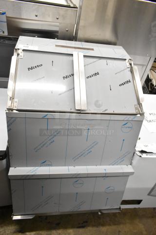 Brand new ServIt 423TCW46 chip warmer, stainless steel, 46-gallon capacity, 120V, 1-phase, protective film intact.