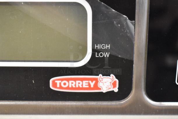 Brand new Torrey L-EQ-5/10 digital scale, 10 lb capacity. Model 166LEQ510, minor scratches, Torrey logo visible.