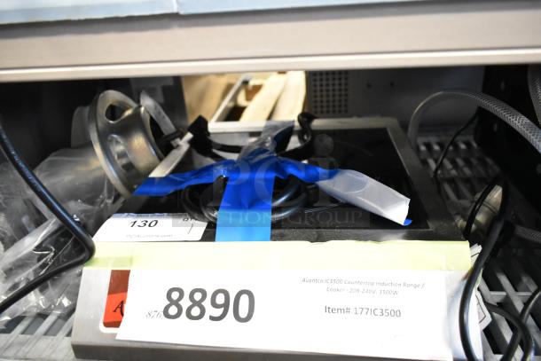 Brand new Avantco 177IC3500 stainless steel countertop induction range, scratch and dent condition, 208-240V, 1 phase.