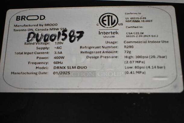 BRAND NEW SCRATCH AND DENT! Fetco DRNX by BROOD DUO Dual Tap Nitro Cold Brew Dispenser, Model DRNX SLM DUO, 120V, 400W.