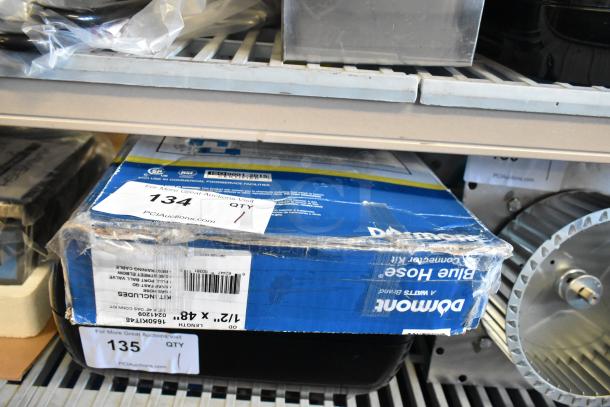 Brand new Dormont 1650KIT48 SnapFast® 48" gas connector kit, 1/2" diameter, with two elbows and restraining cable. Box intact.