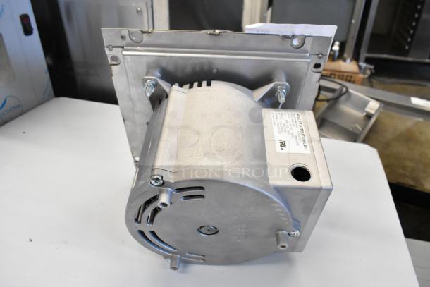 Brand new 2024 Nidec motor, 115-120V, 1 phase, for convection oven. Scratch and dent condition. Labels detail specifications.