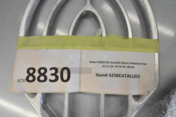 Hobart BBEATER-ALUD30 aluminum flat beater for 30-40 Qt bowls, item 425BEATALUD3, brand new with label.