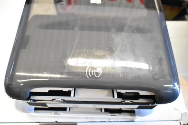 Tork PeakServe 552548 Black Automatic Continuous Paper Towel Dispenser, new, hand sensor icon visible.