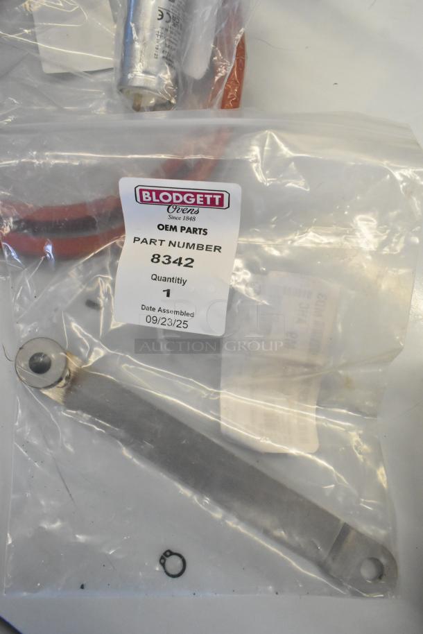 Blodgett 8342 Door Guide LH in sealed packaging, labeled OEM Parts. New condition with assembly date 09/23/25.