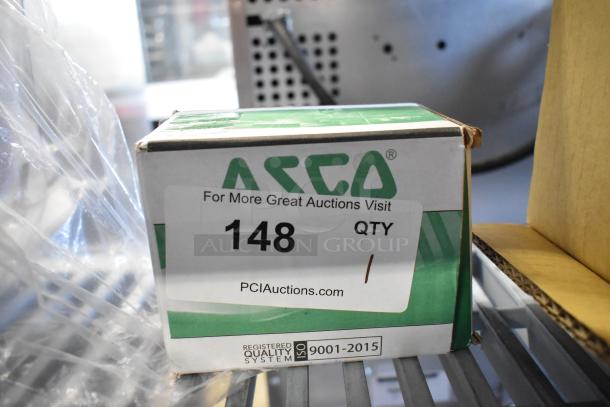 ASCO Solenoid Valve box, model 85145, for PXE100. New scratch and dent condition. Auction tag reads quantity 1.