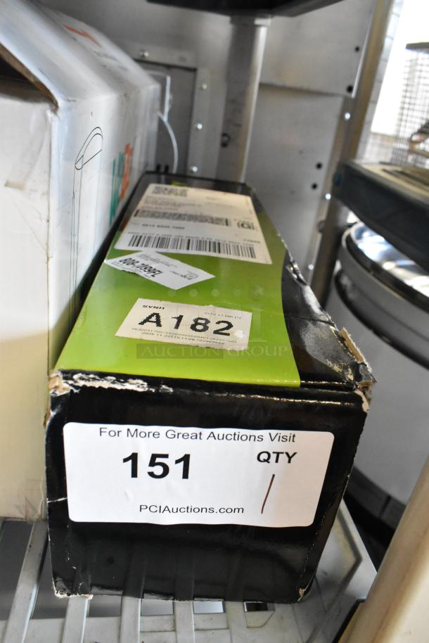 Box for Regency Spec Line 600DTBVS Twist Handle Waste Valve, 3.5" sink opening, new with scratches and dents. Label A182 visible.