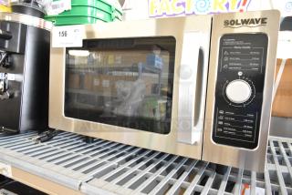 Brand new Solwave 180MW1000D stainless steel commercial microwave with dial control. Scratch and dent, 120V, 1 Phase.