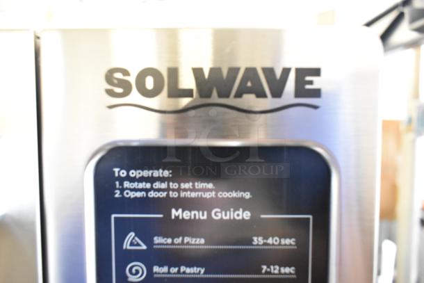 2024 Solwave 180MW1000D stainless steel commercial microwave with dial control. Features menu guide. 120V, 1 Phase. Scratch and dent condition.