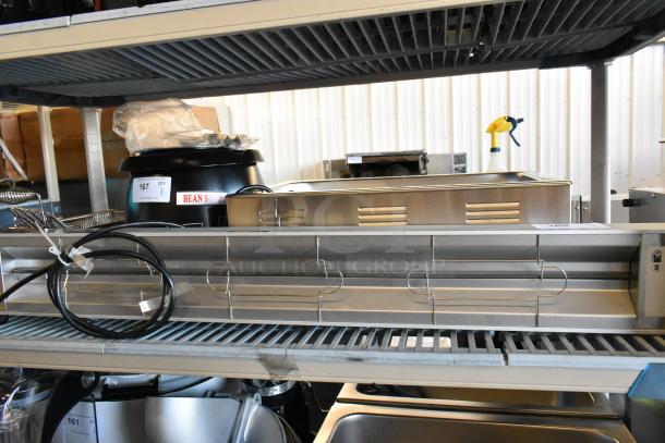 Hatco GRAH-48 48" Glo-Ray infrared food warmer, new, minor scratches, high wattage, 120V, 1 phase, visible wiring, metal finish.