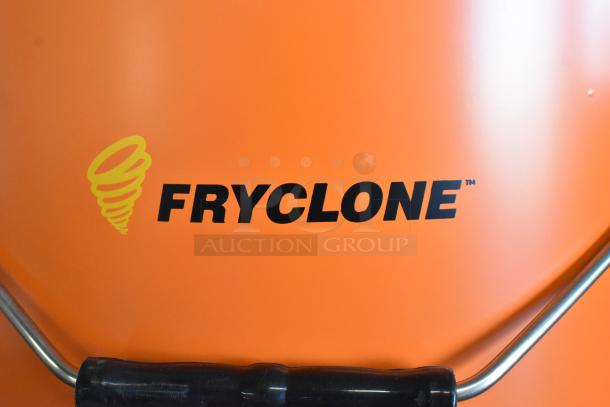 BRAND NEW SCRATCH AND DENT! Fryclone 6.5 Gallon Orange Utility Oil Pail, model 259FOPN6GL, with handle.