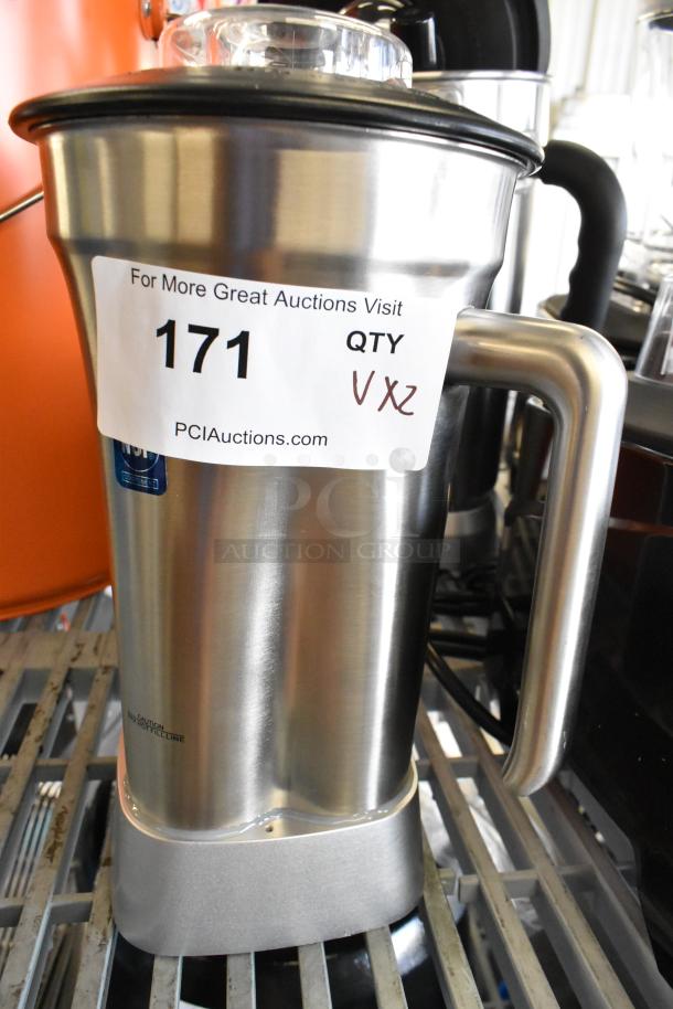AvaMix stainless steel blender pitcher, brand new, labeled "171, QTY VX2." Scratch and dent model on display.