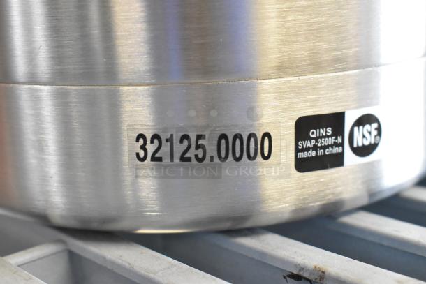 Bunn 32125.0000 2.5L S/S Airpot, stainless steel with NSF label, model number visible, brand new, minor scratches.