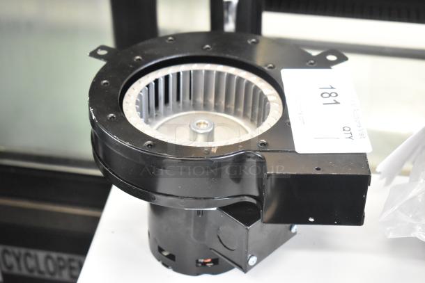 BRAND NEW AMI-R23038-3BD00EJ-185 Motor, 115V, 1 Phase, with scratch and dent condition, visible auction tag "181."