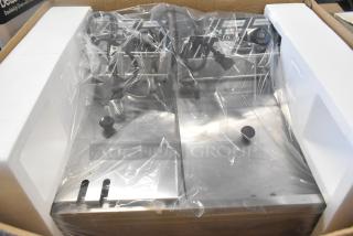 BRAND NEW SCRATCH AND DENT! KI02057 Stainless Steel Commercial Countertop Electric Powered 2 Bay Fryer. - Item #1226847