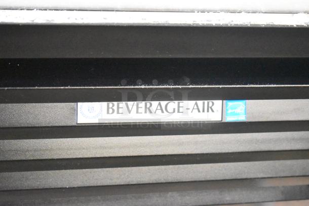 Beverage Air MMR27HC-1-B cooler. Metal, single door, missing outer glass pane. 115 volts, 1 phase. Energy Star label visible.