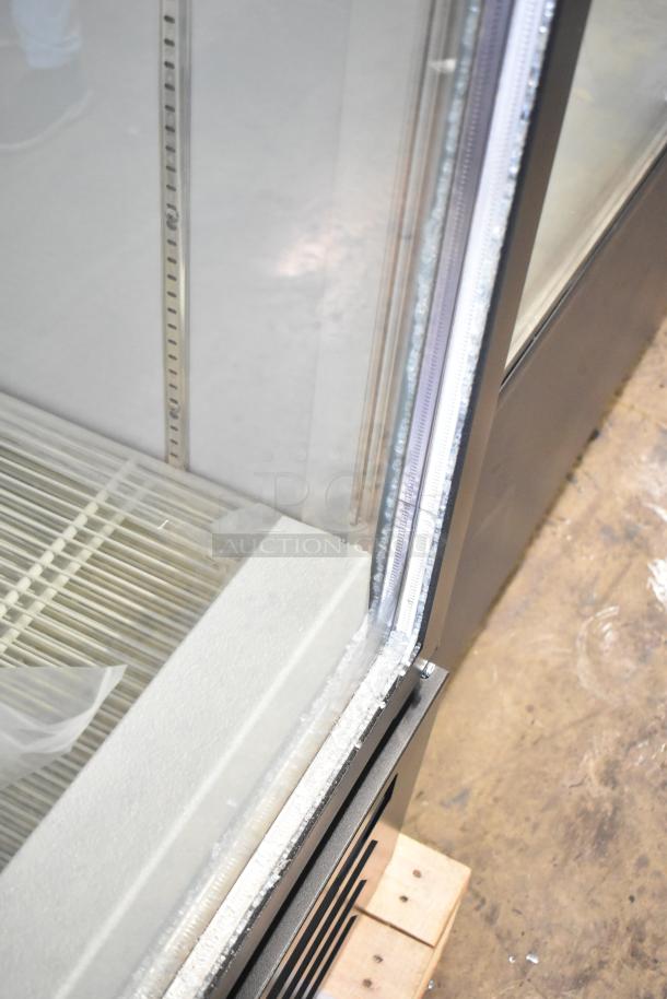 Beverage Air MMR27HC-1-B cooler. Single door, metal body. Missing outer glass pane. 115V, 1 phase.