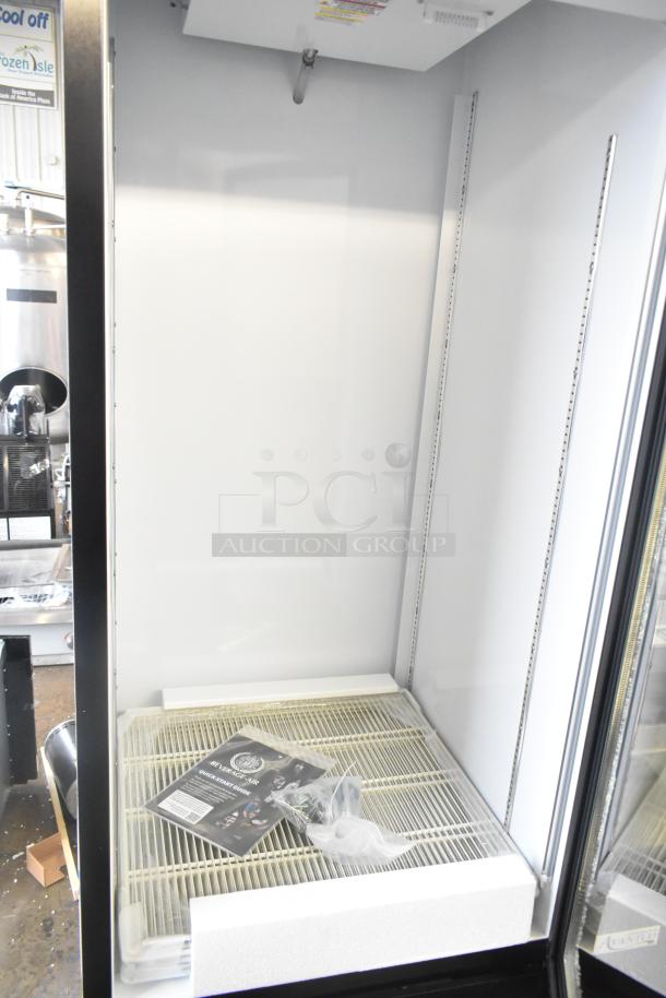 Beverage Air MMR27HC-1-B commercial cooler merchandiser, single door, metal, missing outer pane, 115V, 1 phase.