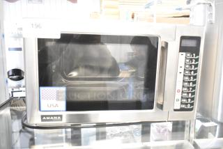 2025 Amana RCS10TS Stainless Steel Commercial Countertop Microwave Oven. 120 Volts, 1 Phase. - Item #1226854