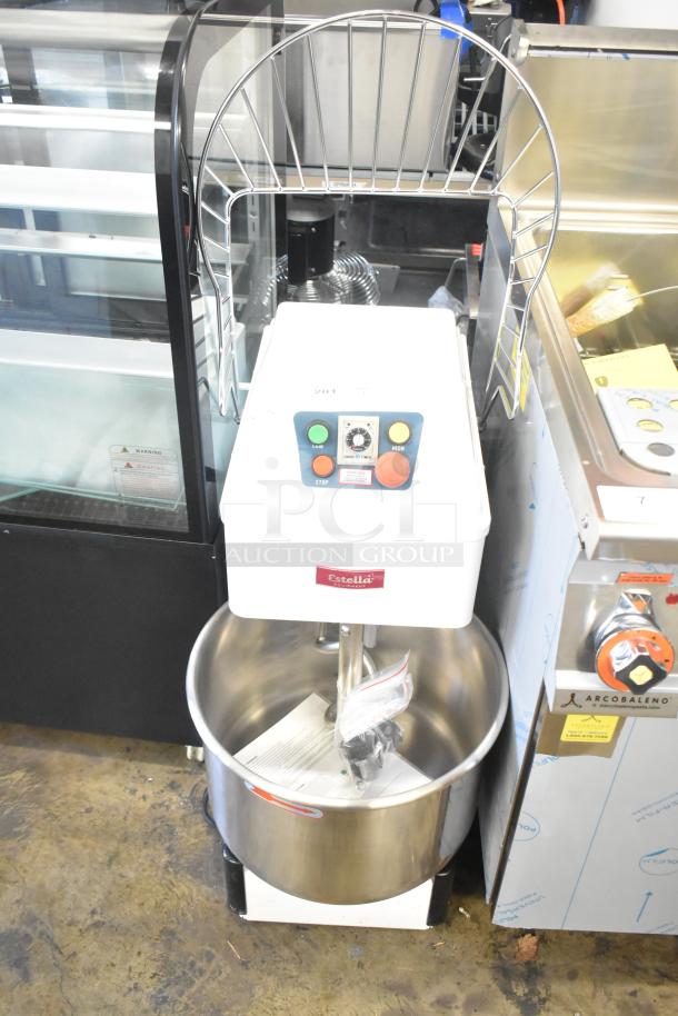 Estella 348SM30 Spiral Dough Mixer, 30 Qt, stainless steel bowl, two-speed, with bowl guard and dough hook, 120V.