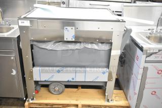 BRAND NEW SCRATCH AND DENT! Follett LQ1BASE Stainless Steel Ice Machine Stand w/ Poly Ice Bin. - Item #1226863