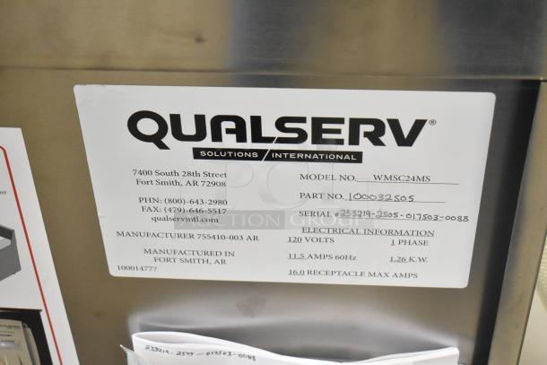 BRAND NEW QualServ stainless steel commercial portable sink, model WMSC24MS, on casters. 120V, 1 phase.