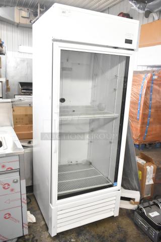 2021 True TSCI-600R-G-PH Metal Commercial Single Door Reach In Cooler Merchandiser w/ Poly Coated Racks. 115 Volts, 1 Phase. - Item #1226865