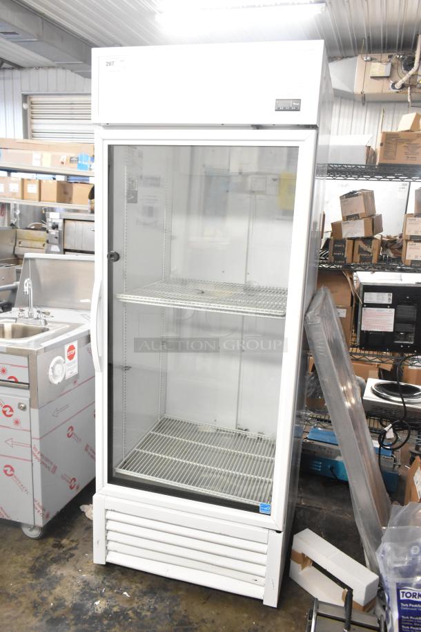 2021 True TSCI-600R-G-PH single door cooler, glass front, poly-coated racks, 115V, excellent condition.