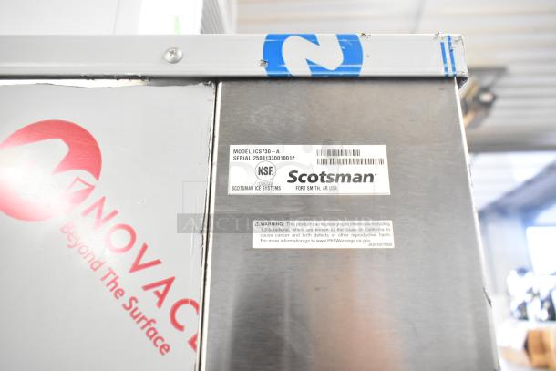 BRAND NEW 2024 Scotsman FS1222A-32B Commercial Ice Head on 2025 Scotsman ICS730-A Ice Bin, stainless steel, scratch and dent.