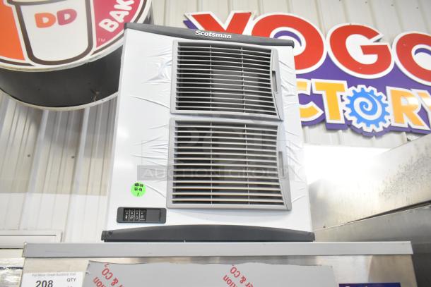 BRAND NEW 2024 Scotsman FS1222A-32B Stainless Ice Head, mounted on 2025 ICS730-A Ice Bin with Follett Stand and Ice Cart.