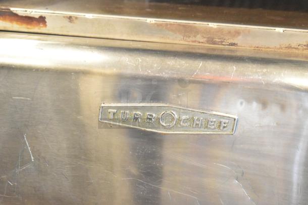 Turbochef HhC2020 stainless steel conveyor oven, logo detail, electric, 208/240V, 3 phase, commercial use.
