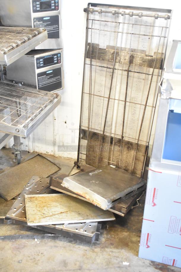 Turbochef HhC2020 stainless steel rapid cook conveyor ovens on casters with components. Electric, 208/240V, 3 phase.