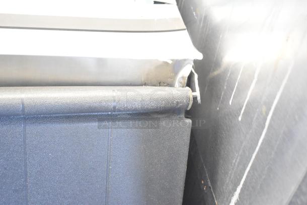 Brand new Hoshizaki B-900SF stainless steel ice storage bin, 52" wide, 900 lb capacity, with visible scratches and dents.