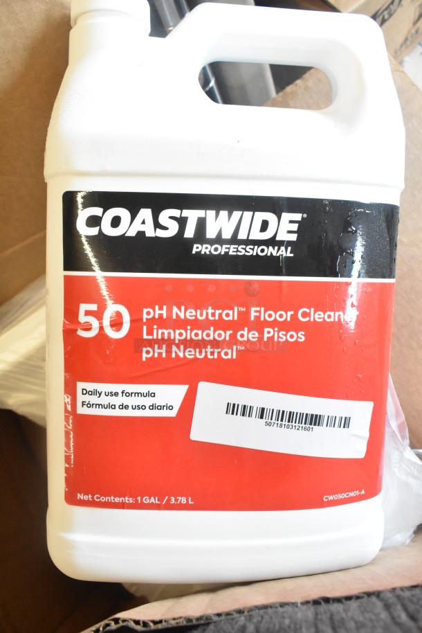 Coastwide Professional pH Neutral Floor Cleaner label on a 1-gallon jug. Features daily use formula and barcode.