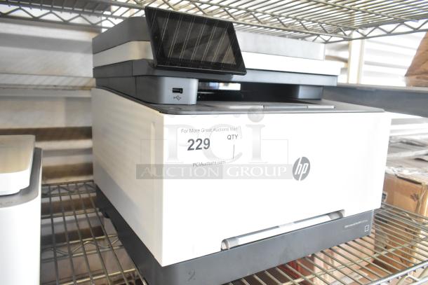 2025 HP Countertop Printer, 110-127V, 1 Phase, in clean condition with visible USB port and auction label 229.