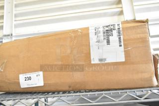 Cardboard box containing Cambro CLSRB5152 clear dome lids for SRB5 bowls, labeled with shipping details. Box shows minor wear.