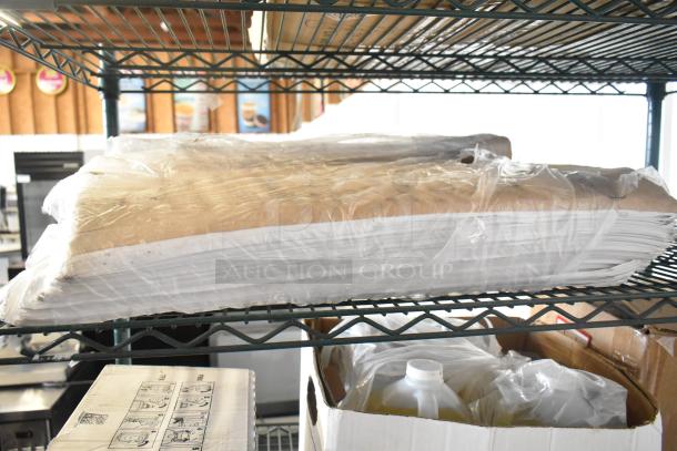 Three-tier lot of various boxes, including Provon Foaming Handwash and Diversey Heavy Duty Foaming Grease Cleaner.