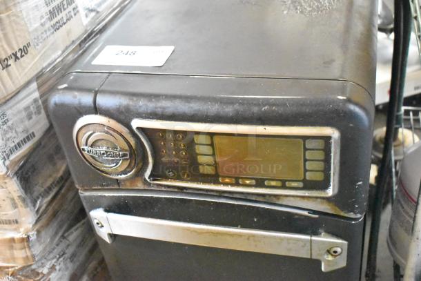 Turbochef NGO metal commercial rapid cook oven, electric, 208/240V, 1 phase, used condition, control panel visible.