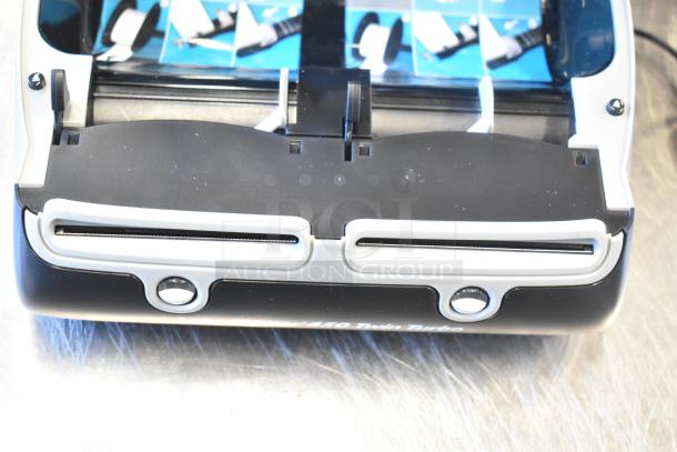 Dymo LabelWriter 450 Twin Turbo Label Printer, dual slots, black and white, excellent condition, model name visible.