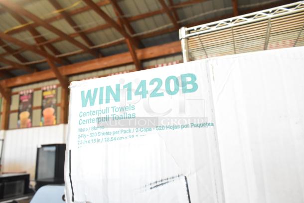 9 boxes of WIN1420B centerpull towels, 2-ply, 520 sheets per pack. Includes Dixie Ultra towels. многократноvaluate pack.