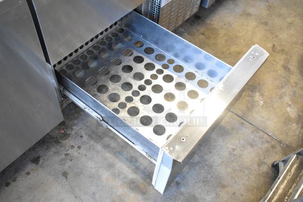 2017 Continental CPA68 stainless steel commercial prep table with 2 drawers and 2 doors. Includes commercial casters.